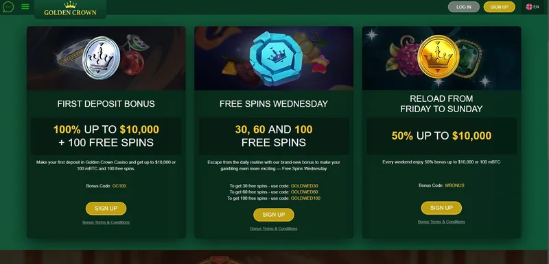 Golden Crown Casino Game Selection